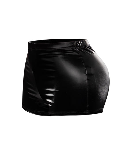 Velvet PU high waisted shorts - Muvin 