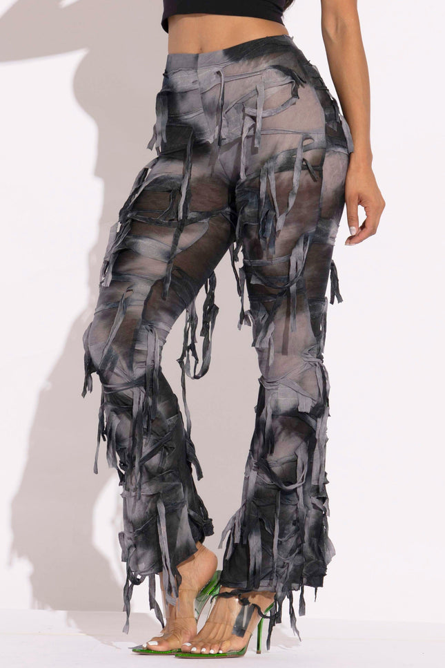 Distressed Flare Pant - Muvin 