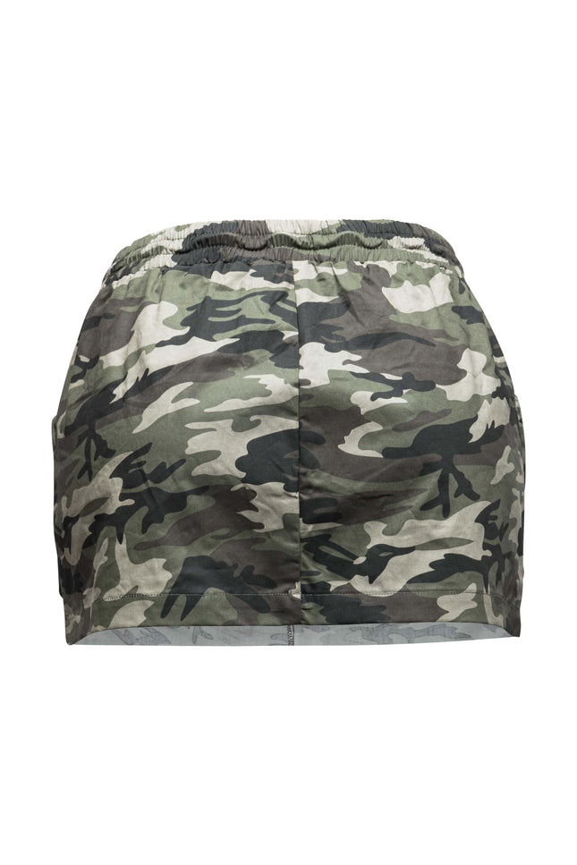 Camo drawstring mini skirt - Muvin 