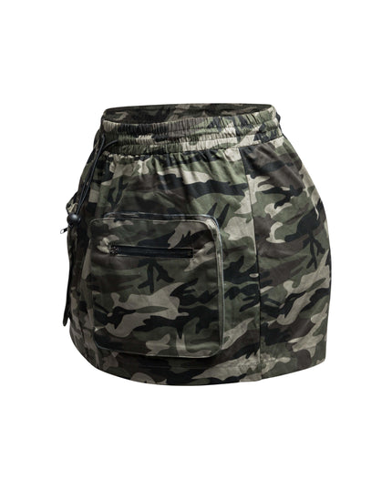 Camo drawstring mini skirt - Muvin 