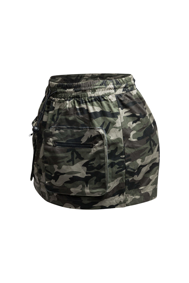 Camo drawstring mini skirt - Muvin 