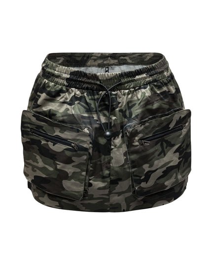 Camo drawstring mini skirt - Muvin 