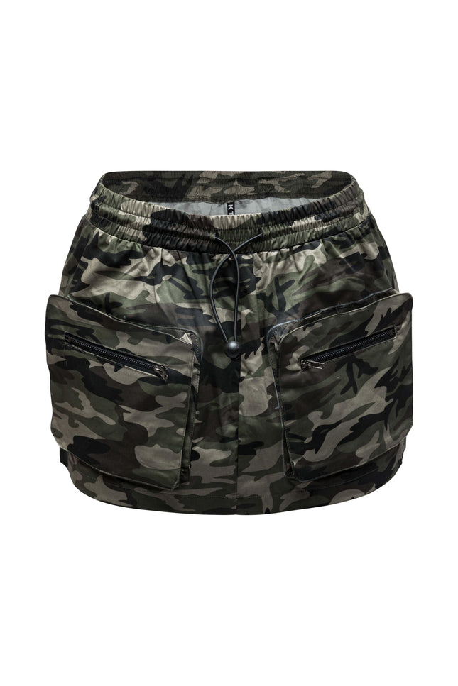 Camo drawstring mini skirt - Muvin 