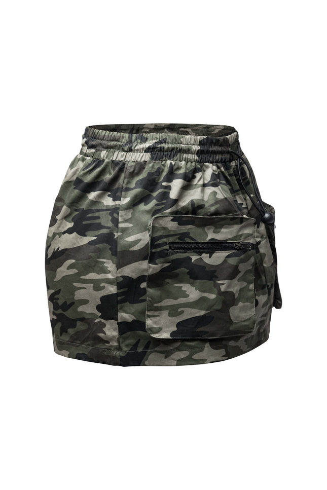 Camo drawstring mini skirt - Muvin 