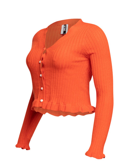 Ribbed Button-Up Cardigan - Muvin 