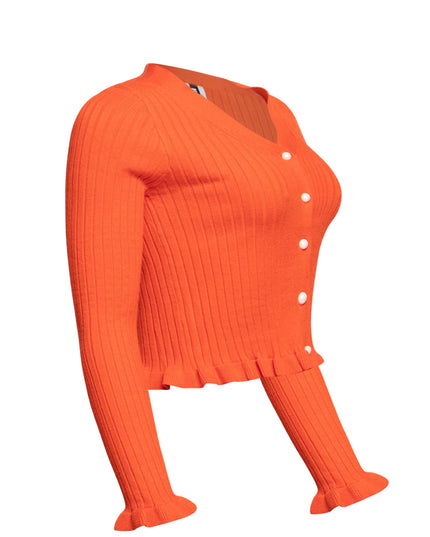 Ribbed Button-Up Cardigan - Muvin 