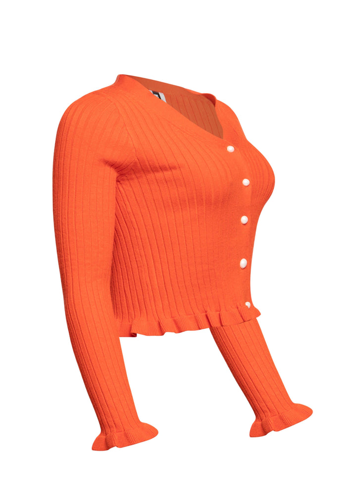 Ribbed Button-Up Cardigan - Muvin 
