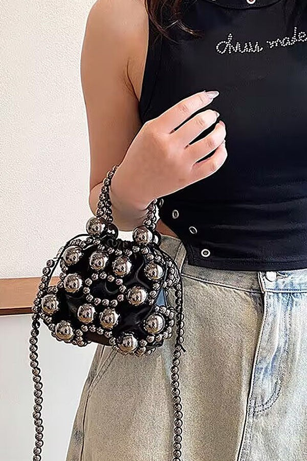 Metallic Plastic Ball Party Clutch w/Pouch - Muvin 