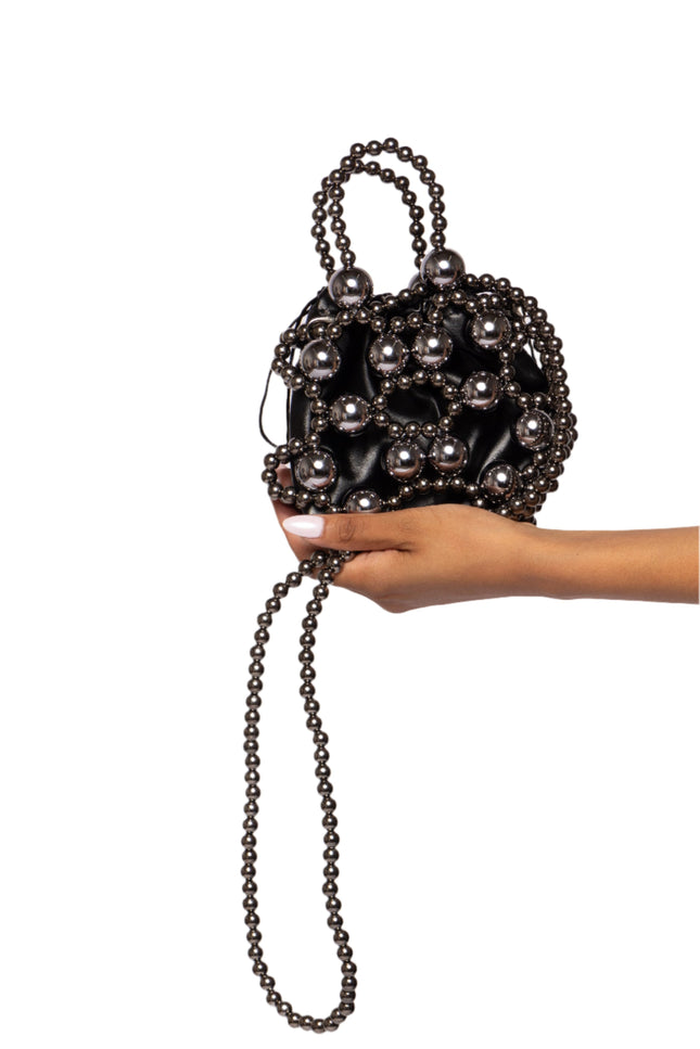 Metallic Plastic Ball Party Clutch w/Pouch - Muvin 