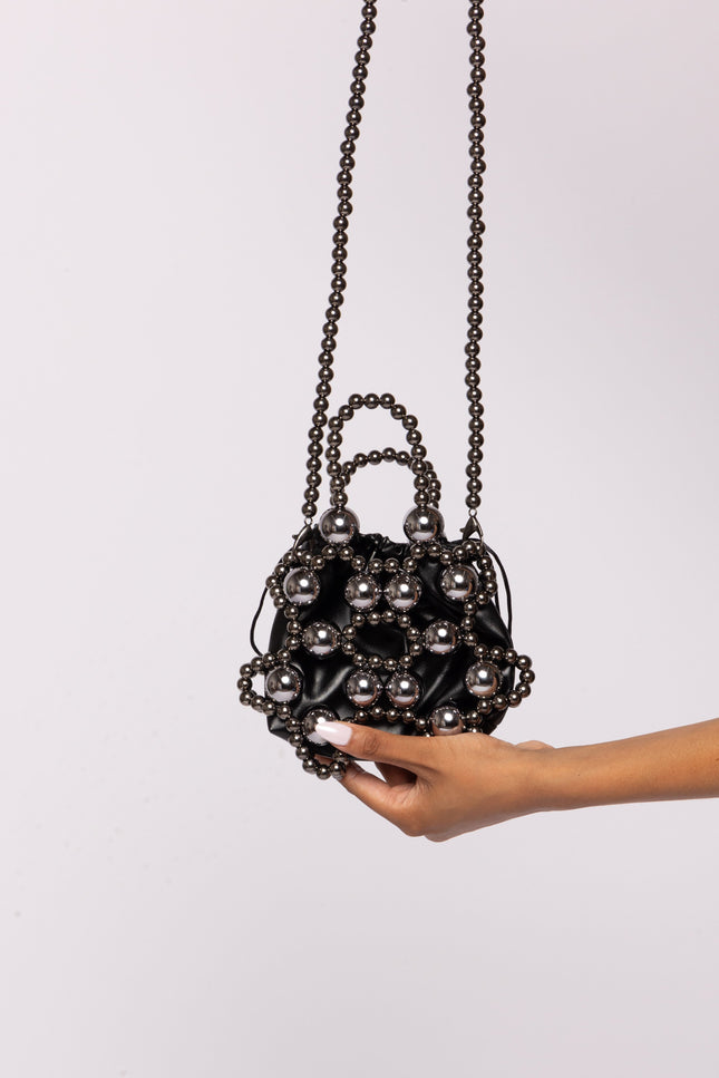 Metallic Plastic Ball Party Clutch w/Pouch - Muvin 