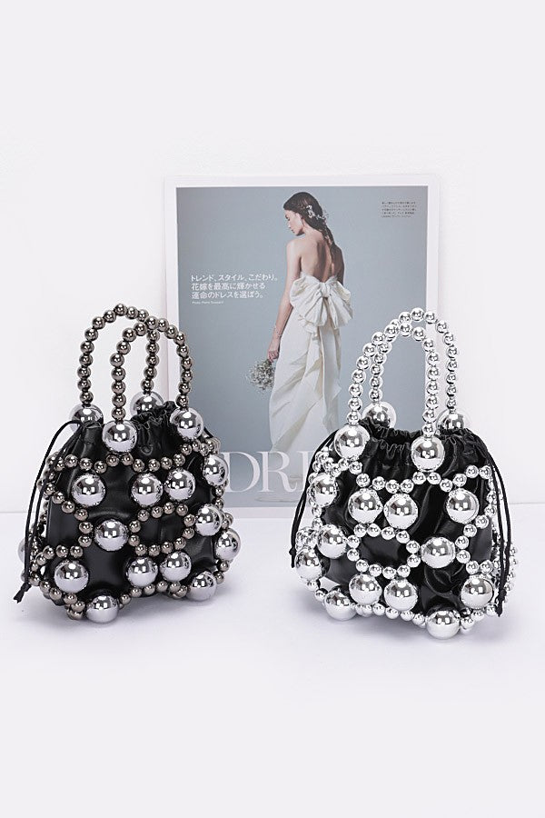 Metallic Plastic Ball Party Clutch w/Pouch - Muvin 