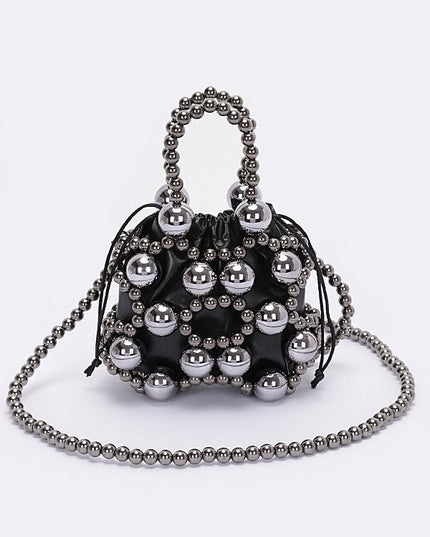 Metallic Plastic Ball Party Clutch w/Pouch - Muvin 