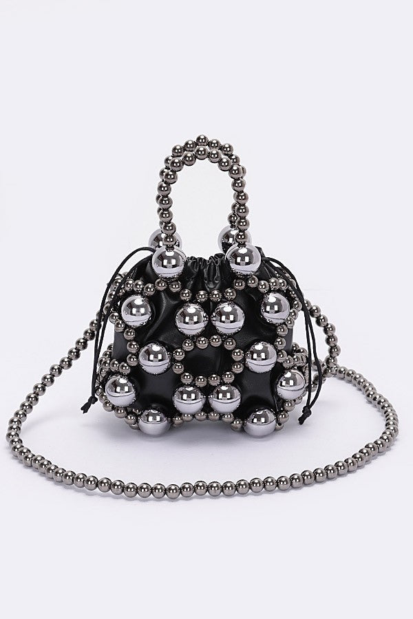 Metallic Plastic Ball Party Clutch w/Pouch - Muvin 