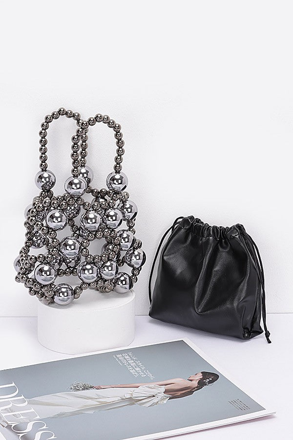 Metallic Plastic Ball Party Clutch w/Pouch - Muvin 