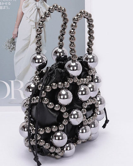 Metallic Plastic Ball Party Clutch w/Pouch - Muvin 