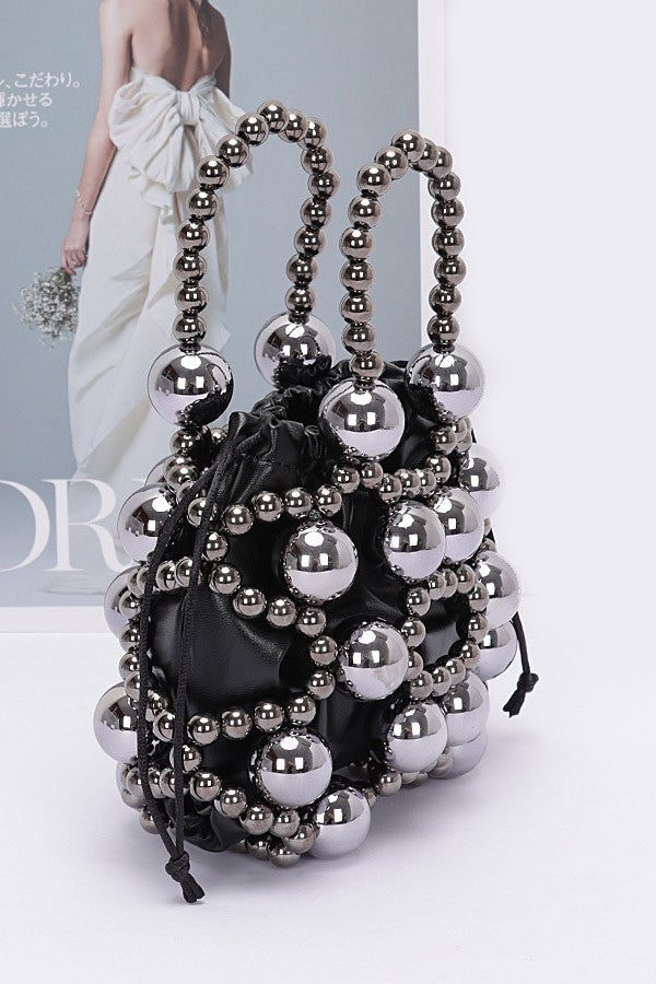 Metallic Plastic Ball Party Clutch w/Pouch - Muvin 