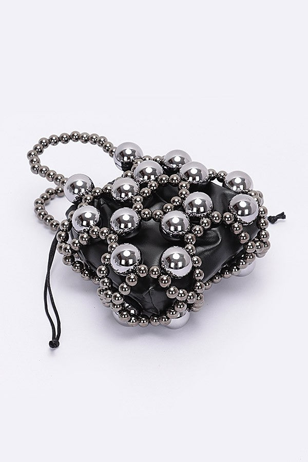 Metallic Plastic Ball Party Clutch w/Pouch - Muvin 