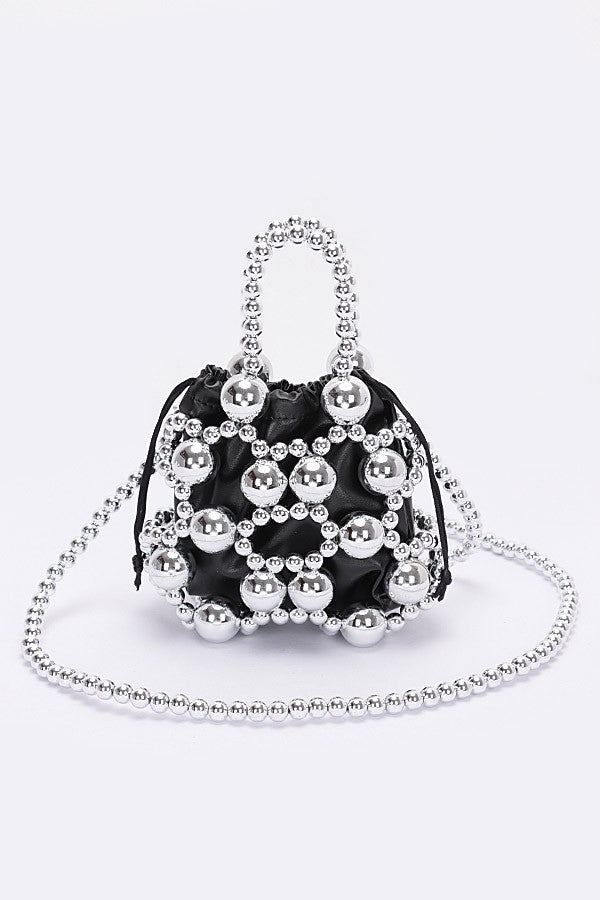 Metallic Plastic Ball Party Clutch w/Pouch - Muvin 