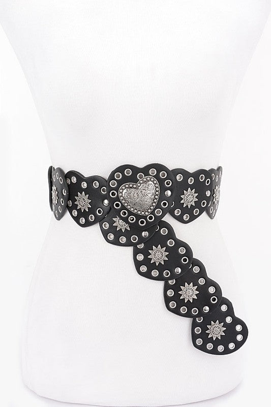 Cosmic Crush Heart Concho Belt - Muvin 