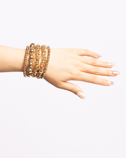 Metallic Ball Bead Bracelet Set - Muvin 