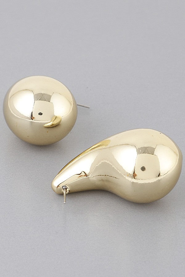 Bulky Shiny Teardrop Earrings - Muvin 