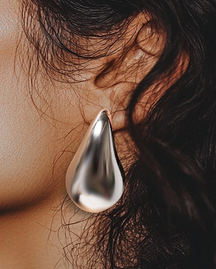 Bulky Shiny Teardrop Earrings - Muvin 
