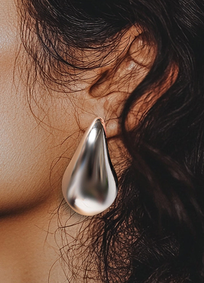 Bulky Shiny Teardrop Earrings - Muvin 