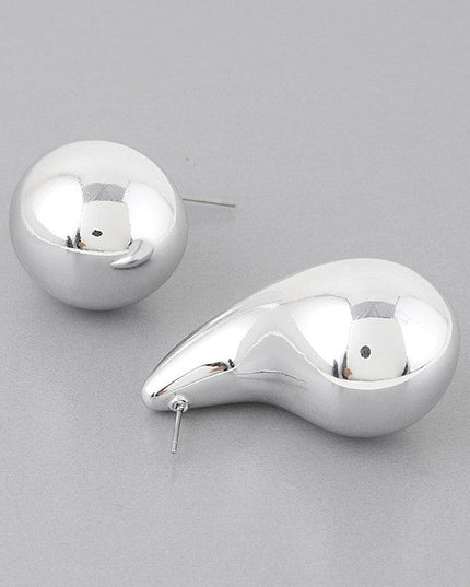 Bulky Shiny Teardrop Earrings - Muvin 