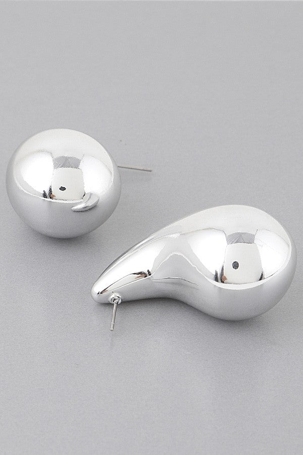 Bulky Shiny Teardrop Earrings - Muvin 