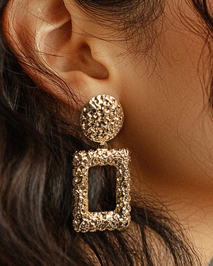 Hammered Multi Metal Earring - Muvin 
