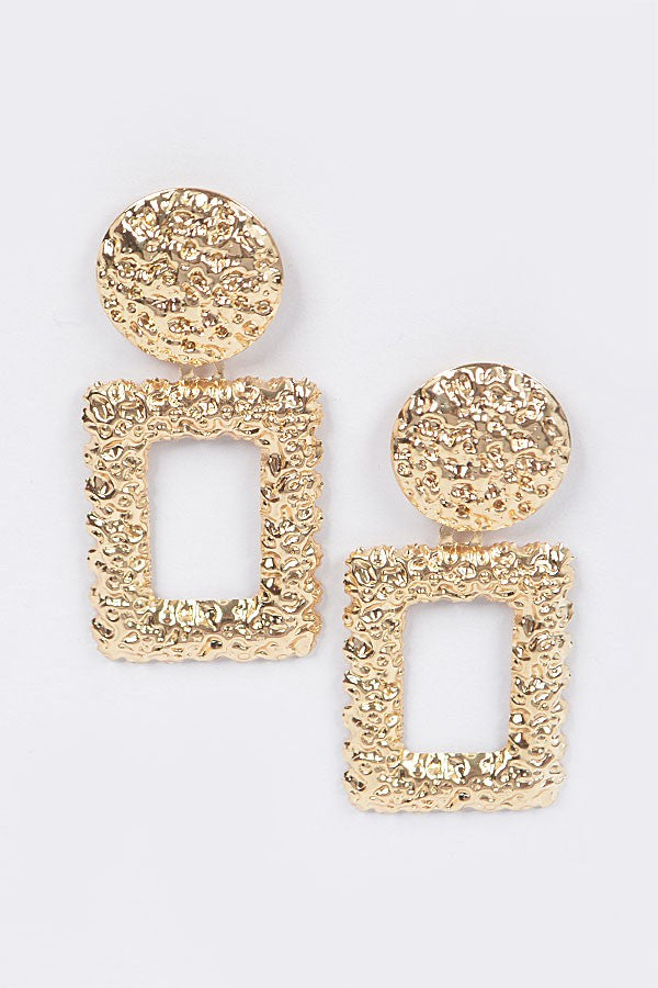 Hammered Multi Metal Earring - Muvin 