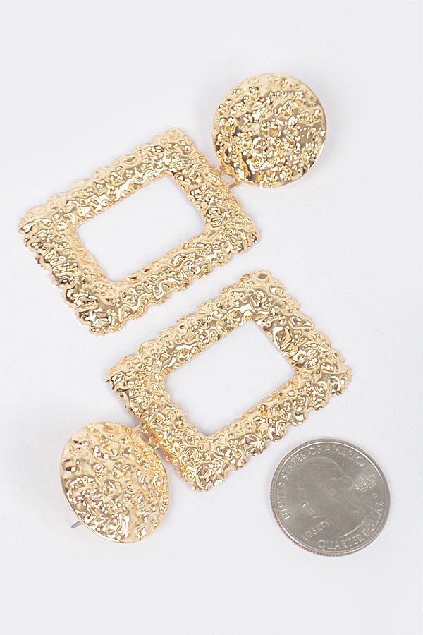 Hammered Multi Metal Earring - Muvin 