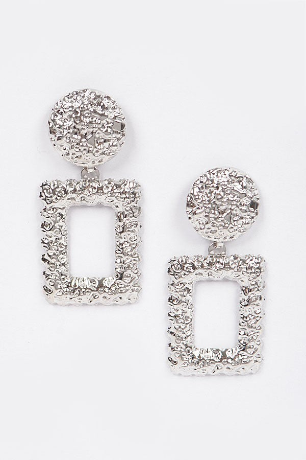 Hammered Multi Metal Earring - Muvin 