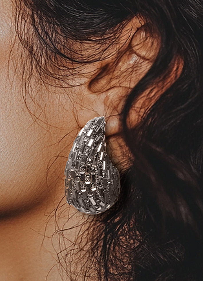 Rhinestone Tear Drop Earring - Muvin 