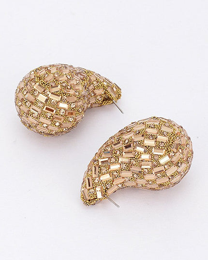 Rhinestone Tear Drop Earring - Muvin 