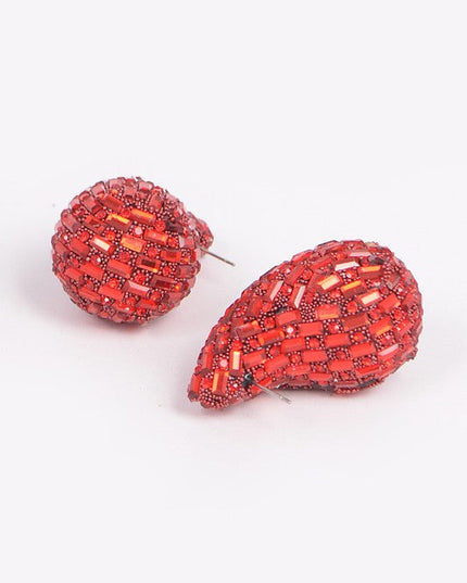 Rhinestone Tear Drop Earring - Muvin 