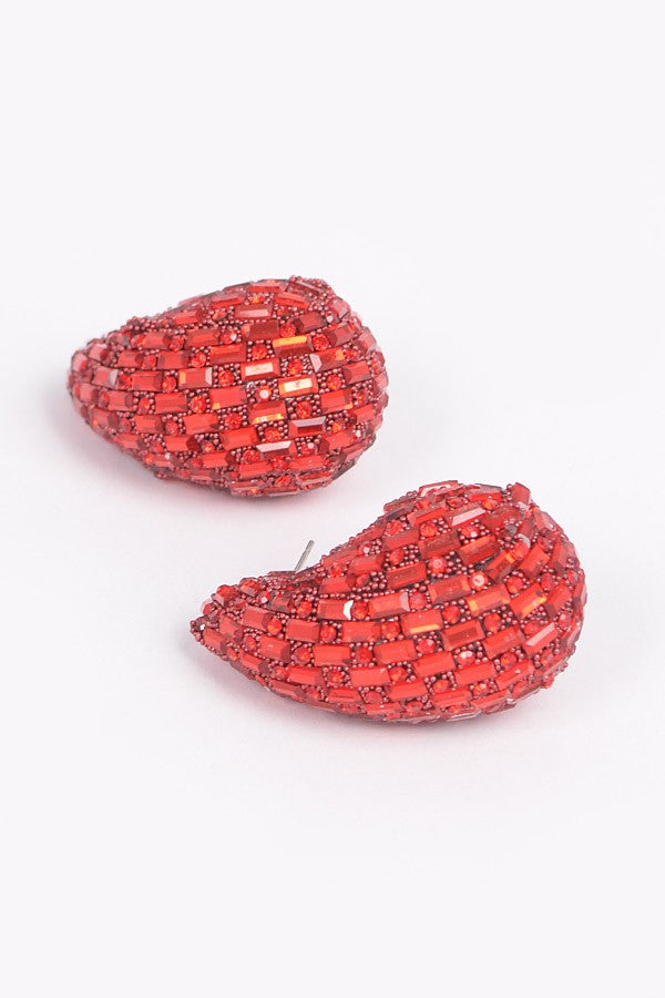 Rhinestone Tear Drop Earring - Muvin 