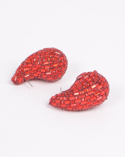 Rhinestone Tear Drop Earring - Muvin 