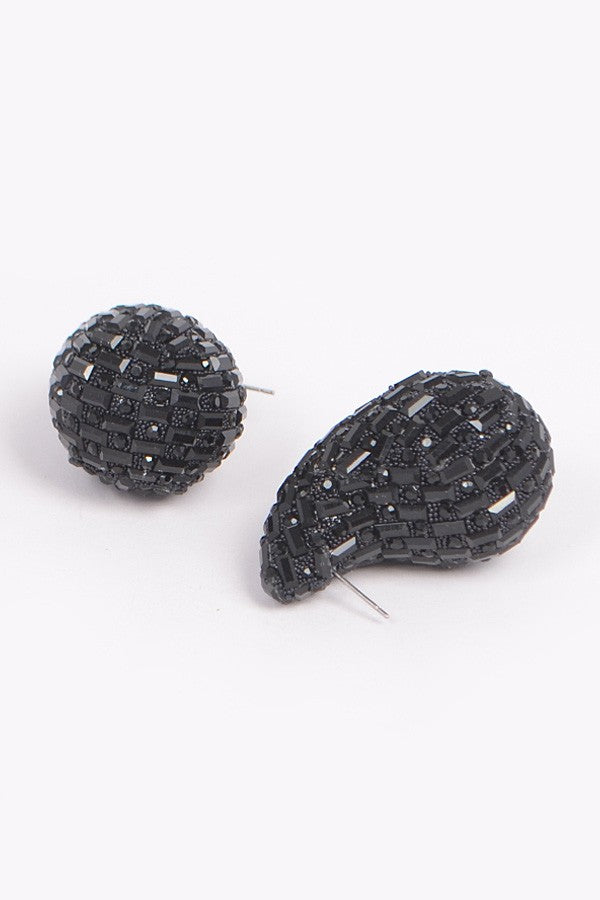 Rhinestone Tear Drop Earring - Muvin 