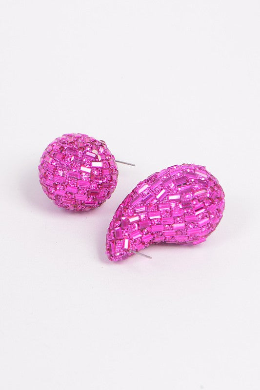 Rhinestone Tear Drop Earring - Muvin 