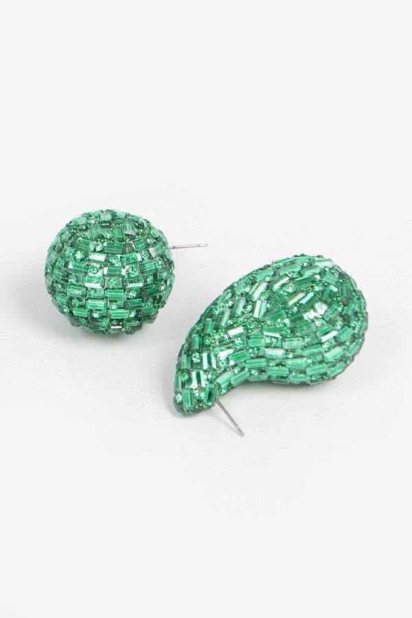 Rhinestone Tear Drop Earring - Muvin 