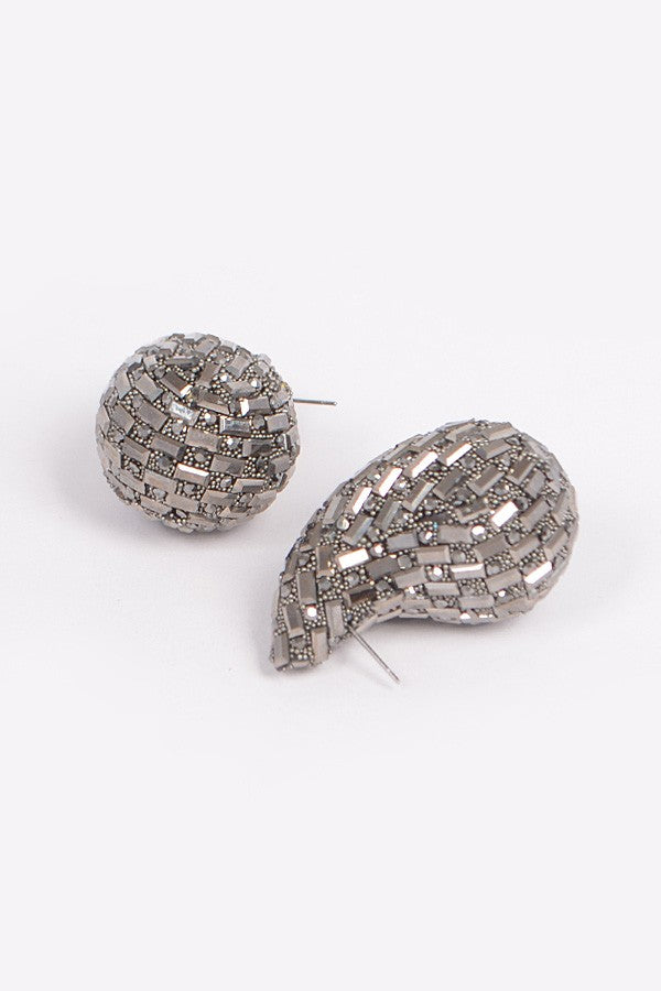 Rhinestone Tear Drop Earring - Muvin 