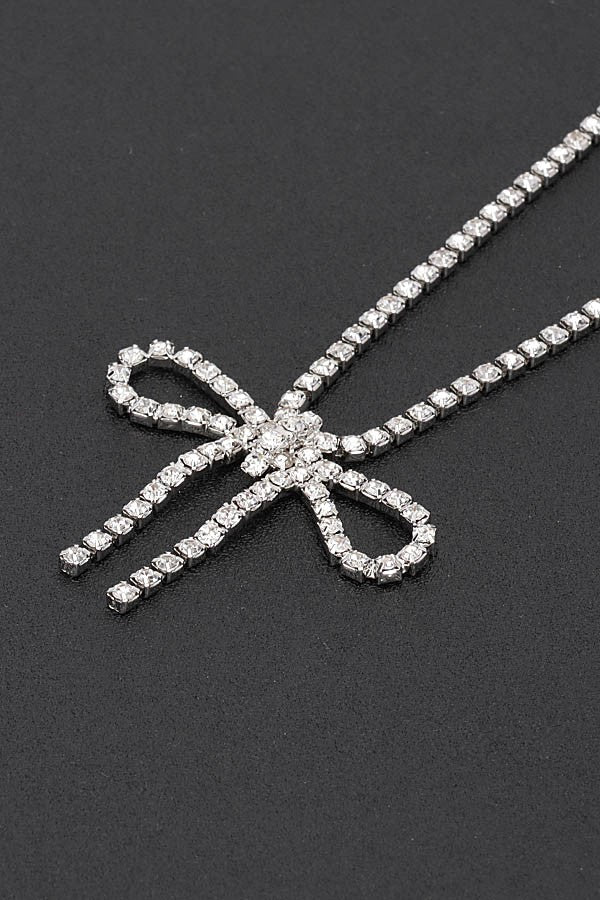 Glamour Bow Rhinestone Necklace - Muvin 