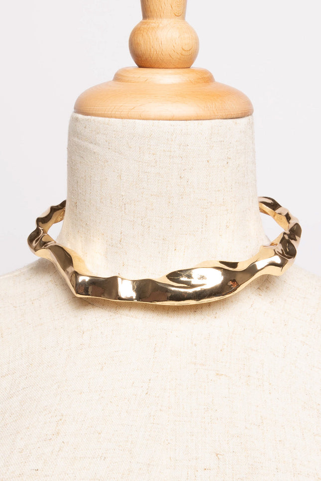 Hammered Ripple Choker Necklace - Muvin 