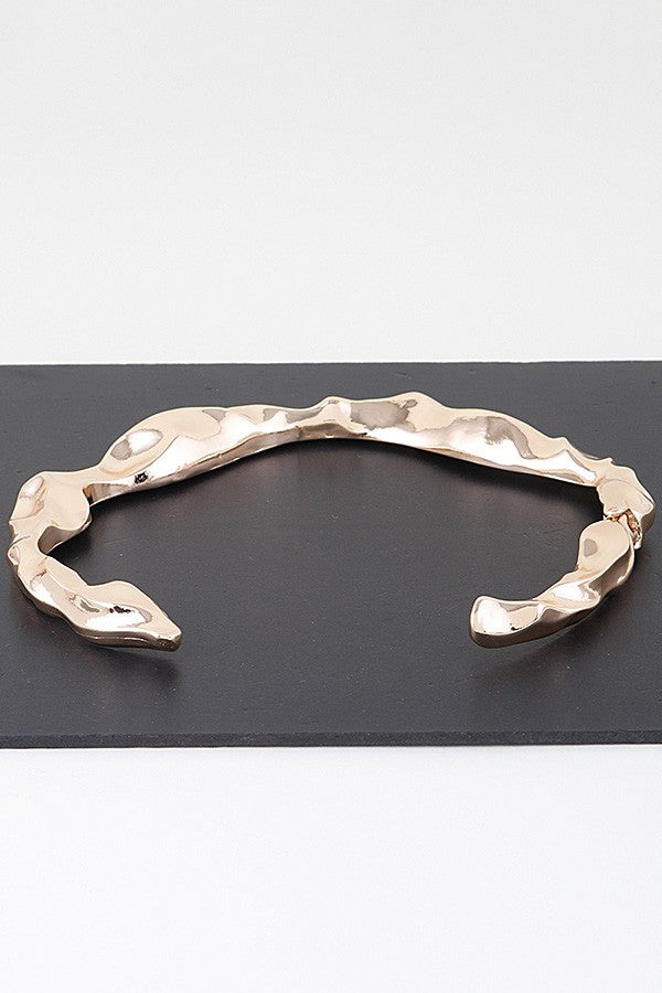 Hammered Ripple Choker Necklace - Muvin 