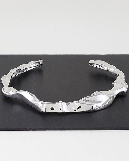Hammered Ripple Choker Necklace - Muvin 