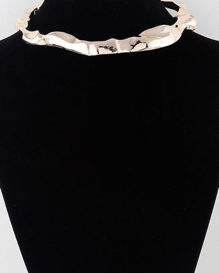 Hammered Ripple Choker Necklace - Muvin 