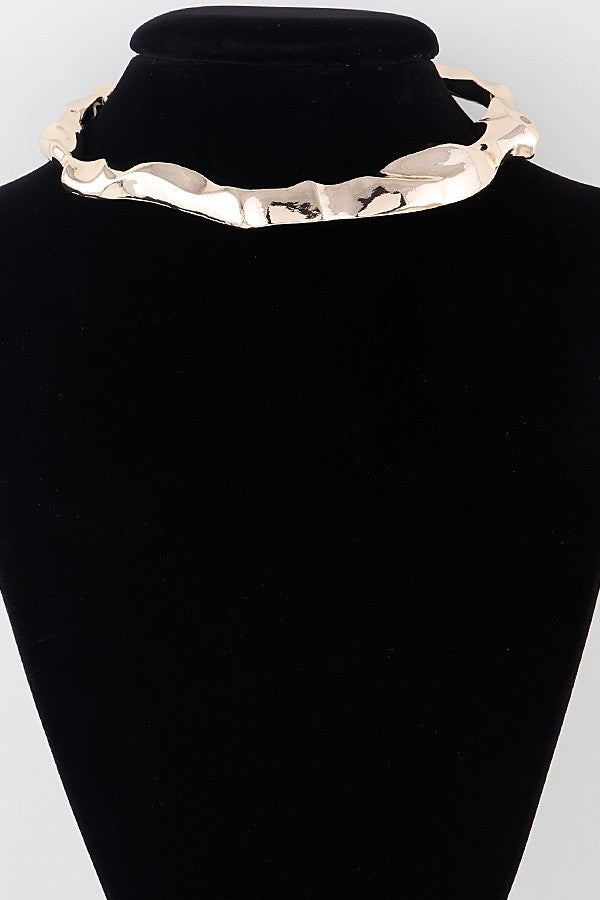 Hammered Ripple Choker Necklace - Muvin 