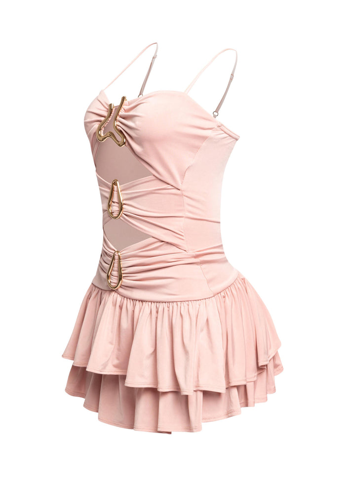 Double-Tier Cutout Mini Dress - Muvin 