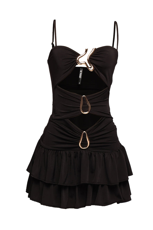 Double-Tier Cutout Mini Dress - Muvin 